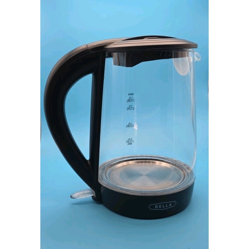 Bella 1.7L Glass Cordless Electric Kettle 1500W Auto Shut-off LED Light Black